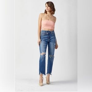 Risen Crossover Jeans